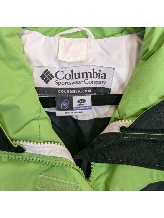 Vintage Columbia Womens Green Interchange Jacket XL Winter Ski Coat - Picture 3 of 6